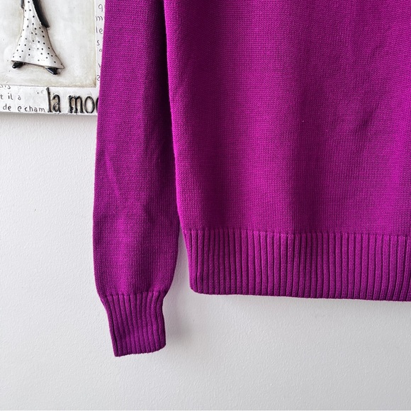 NWT Jeanne Pierre Scandi Girl Fuchsia Turtleneck Sweater Size S - Picture 7 of 9